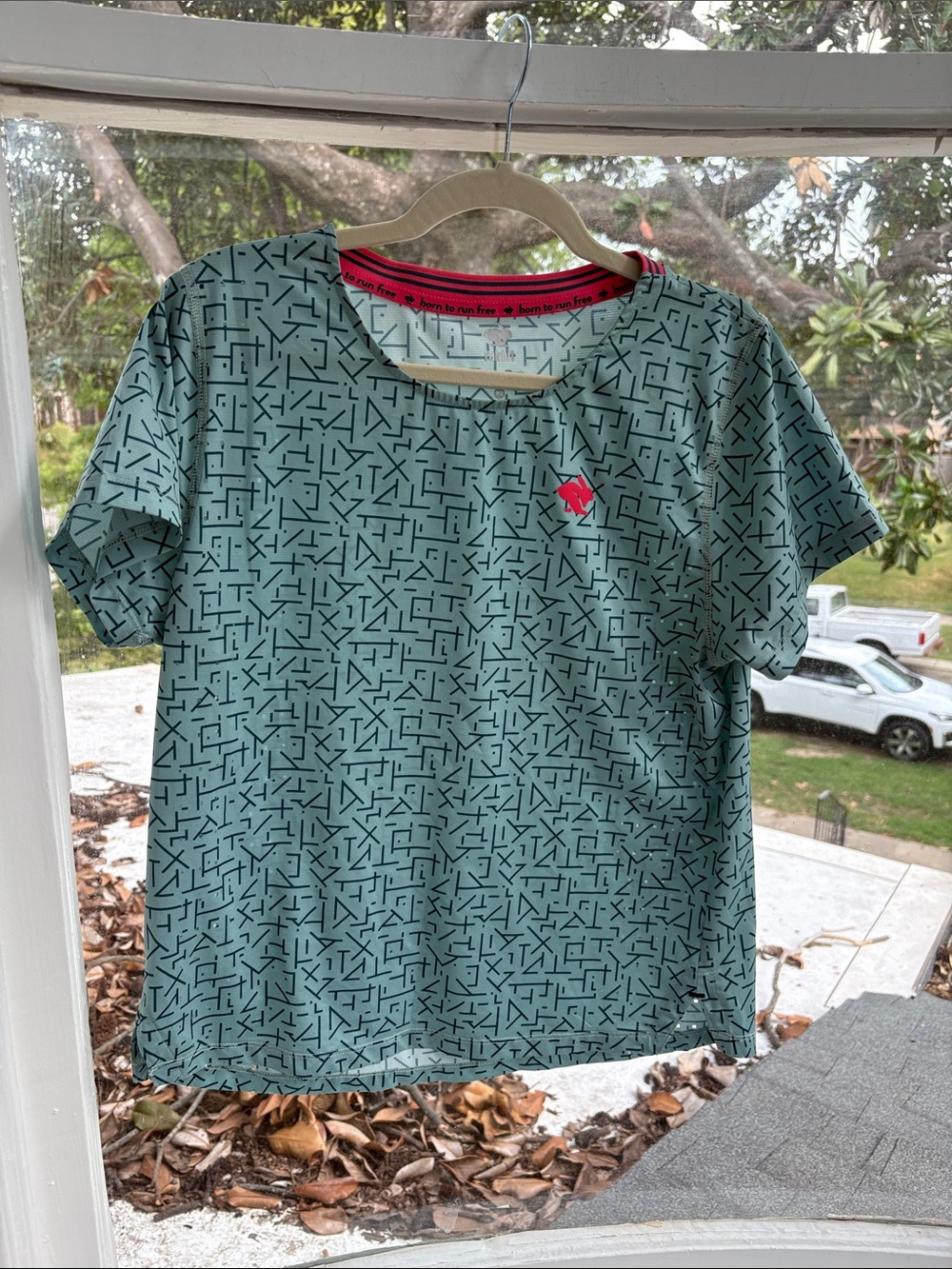 Women’s Teal Patterned Short-Sleeve Top Rabbit Size M